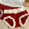 Esta vida, ropa interior de chica modal roja de la suerte, ropa interior de mujer roja festiva para boda, año nuevo, dulce ropa interior de cadera