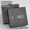 Caja de Joyería de Papel Artístico Patrón Lenny Negro, Caja de Regalo para Anillo Colgante Pendiente, Caja de Embalaje para Joyería, Caja de Joyería Negra