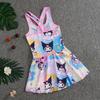 Nuevo Traje de Baño para Niñas, Tankini de una Pieza de Verano con Tirantes, Vestido de Baño para Niñas Jóvenes y de Edad Media, Ropa de Baño de Dibujos Animados de Princesa