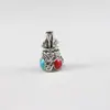 Estilo Étnico Vintage Liga de Zinco Pingente de Esmalte Cabeça de Buda Pagode DIY Acessórios Semi-Acabados Pagode de Três Vias Estrela e Lua Acessórios Bodhi