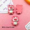 Dibujos animados de oso de fresa brillante, conejo, niña, bricolaje, crema, pegamento, funda de teléfono, accesorios de resina, tocados, horquilla, hebilla de zapato, pegatina