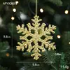 Decorações de Natal, enfeites dourados para árvore de Natal, flocos de neve criativos, sapatos de cristal, pingentes de rena, acessórios galvanizados, pingentes