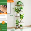 Suporte de planta vertical multicamadas - 4 a 6Suporte de vaso de flores para interior -Design economizador de espaço, altura opcional74 centímetros/94 centímetros/106 centímetros -Estrutura de aço-madeira