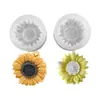 Molde de Silicona de Flor de Girasol Qiaoxi Herramienta para Hornear con Agujero para Resina, Vela Aromática y Molde de Yeso
