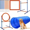 Equipo de Entrenamiento de Obstáculos para Perros: Entrenamiento de vallas, Aros de salto de agilidad, Saltos con pértiga, Entrenamiento de perros, Gateo en túnel