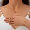 Conjunto de Moda con Colgante de Collar y Pendientes Tachonados de Diamantes de Nuevo Diseño de Nicho Transfronterizo Conjunto Versátil de Pendientes Festivos Que Realza el Tono de Piel