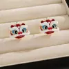 Aretes de León Rojo para Mujer, Diseño de Nicho, Pendientes de Nuevo Estilo Chino, Modelo Más Vendido Nuevo 2025, Accesorios para Orejas de Gama Alta Otoño e Invierno