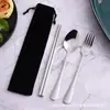 Faca e Garfo de Bife para Hotel Talheres para Comida Ocidental Conjunto Principal de Quatro Peças com Cabo Leve Conjunto de Talheres Esportivos de Aço Inoxidável