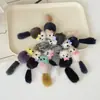 Llavero de Piel de Visón Real Zorro Pequeño Colgante de Peluche Lindo para Bolsos de Mujer Accesorios para Llavero de Coche Adorno de Zorro