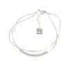 Pulsera Doble de Cuentas Pequeñas para Mujer, Simple, Moderna y Versátil, Pulsera Apilada de Plata S925, Dulce y Cool, Tendencia de Pulsera Personalizada