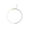 [Ziteng] pulsera de amatista lavanda natural aterrizada con éxito cuentas de oro de 14k de 2 mm extremadamente finas pulsera conservadora del color