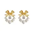 Nuevos Pendientes Coreanos de Moda con Lazo y Circonita para Mujer, Estilo Japonés y Coreano, Modernos, Elegantes, Sencillos, Compactos, Únicos, Versátiles para Mujer