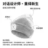 Chapéu com Luz LED para Esportes ao Ar Livre com Botão Eletrônico, Gorro de Tricô para Pesca, Chapéu Iluminado para Adultos para Ciclismo Noturno