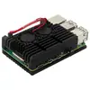 Carcasa de aleación de aluminio para Raspberry Pi 4B, carcasa con refrigeración de doble ventilador, carcasa protectora metálica para Raspberry Pi, compatible con la 4ª generación B