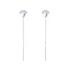 Aretes Redondos con Huella de Pata de Oso de Diamante Diseño Sencillo y Moderno Cadena Larga para Oreja con Borla de Circonita de Colores Alambre para Oreja de Garra de Gato con Piedra Lunar