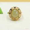 Anel de Água Clara de Jade Hetian Natural Aiyu Anel de Dedo de Jadeíta Joias Estilo Étnico Feminino Atacado Dropshipping S4051912