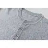SANHOMME Suéter de Punto Casual Versátil Simple de Moda Otoño/Invierno para Hombre, Chaqueta Superior de Manga Larga con Cuello Henley de Corte Holgado 61871