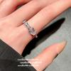 Anillo de gema gota de agua cometa Wang Yang Río Estelar brillante chapado en oro de 18 quilates anillo de circonita lágrima de meteorito apilado