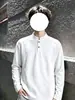 Sudadera de manga larga con cuello Henry para hombre, marca de tendencia Otoño, top pesado estilo americano, sudadera nueva de color liso para usar en capas