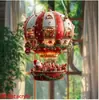 Balão de Ar Quente de Natal Papai Noel Decoração Pendurada de Acrílico, Decoração de Parede para Quarto e Sala de Estar