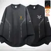 Sudadera con forro polar para hombre, nuevo modelo otoño e invierno 2025, cuello redondo, corte holgado, sin capucha, chaqueta de manga larga para hombre, moderna