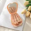 Set de 5 Piezas de Espejo con Carcasa Suave y Brochas de Maquillaje de Cerdas Suaves con Diseño de Almacenamiento, Portátil para Viaje, Brochas para Sombra de Ojos, Polvo y Rubor