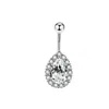 Viento europeo y americano gran gota de agua anillo para el ombligo piercing corporal joyería circón clavo para el ombligo moda lágrimas de ángel amor hebilla umbilical