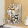 Caja de almacenamiento interior para puerta de armario de cocina, artefacto de almacenamiento sin perforaciones montado en la pared, estante de almacenamiento para película adherente de puerta de armario y refrigerador