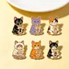 Broche de metal de gato de desenho animado, distintivo fofo em forma de animal de liga, acessório de joia criativo para comércio exterior transfronteiriço