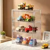 Vitrine expositora transparente para modelos de carro, caixa de armazenamento para figuras, compartimento de exibição à prova de poeira para carrinhos pequenos, caixa organizadora de mesa Super Wings