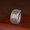 Anillo de Plata Pie de Rey Ciervo Dorado Retro Hacer Cosas Viejas Signo de Texto Ruyi Anillo Simple Artístico para Mujer