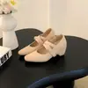 En stock, envío directo de una pieza disponible: Zapatos Mary Jane de mujer para aumentar la altura 9 cm en piel de oveja, con tiras cruzadas, estilo ballet, versátiles para ir al trabajo