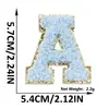 Novos Patches de Letras Bordados em Chenille Azul Céu Autoadesivos para Roupas e Bonés de Baseball Patches Decorativos Versáteis