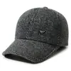 Gorra de béisbol de cuero liso de color sólido transfronteriza sombrero para exteriores para hombres de mediana edad y ancianos con terciopelo grueso resistente al viento cálido sombrero de pico