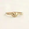 Anillo Luochen Estilo Bohemio Europeo y Americano Transfronterizo Corazón Diamante Estrella de Ocho Puntas Cobre Regalo de Nicho Joyería de Mano Exquisita para Mujeres