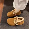 Botas de Neve de Pelúcia para Mulheres com Aumento de Altura, Novo Estilo Inverno 2025, Forradas com Lã, Engrossadas, Quentes, Sapatos Birkenstock de Cobertura Total