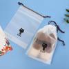 Bolsa Transparente Fosca com Desenho de Urso e Cordão para Viagem, Saco de Armazenamento à Prova de Poeira para Roupas e Sapatos, Bolsa de Embalagem de Alta Qualidade