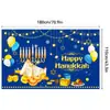 Amazon Transfronteiriço Hanukkah Judaico Castiçal Banner Decorativo Tecido de Fundo Fotografia Suprimentos de Festa Tecido de Fundo