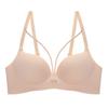 Sutiã Feminino Sexy Estilo Francês Push-up Sem Aro Aparência Pura Aparência Superior Tamanho Grande Estampa de Leopardo Abertura Sem Marcas Plus Size