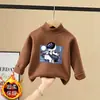Ropa interior térmica de felpa de doble cara para niños, cálida, auto-calentable, de moda, con cuello medio alto, informal