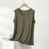 Camiseta sin mangas de modal para mujer de talla grande, hombros anchos, verano, holgada, adelgazante, capa interior, camiseta base, ropa exterior, sin mangas, fina