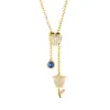Nueva Cadena para Clavícula Personalizada de Acero Inoxidable Cierre de Corazón Cadena de Tirar Chapada en Oro de 18K Sentido de Diseño de Nicho Collar de Moda