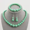 Collar de perlas, pendientes, pulsera, conjunto de tres piezas, personalidad, temperamento, accesorios sencillos, moda, viajero, collar de diamantes.