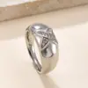 Anéis de Aço Inoxidável Fundido Europeus e Americanos Transfronteiriços, Anéis de Diamante Estilo Leve de Luxo da Moda, Joias Unissex de Aço Titânio
