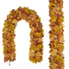 Suministro Transfronterizo de Guirnaldas de Hojas de Arce Artificiales, Hojas de Arce Artificiales para Fiestas Caseras de Otoño, Accesorios de Decoración para Acción de Gracias, Adornos Colgantes