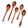 Cuchara de madera comercial mango largo cuchara para mezclar cuchara pequeña condimento alargada café nuez en polvo cuchara sopera miel cuchara para hielo cuchara de postre
