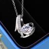 Collar Corazón de Durazno Nuevo de Cao Shi Chapado en Oro Blanco Colgante de Corazón Collar para Mujer Estilo de Celebridad de Internet Europeo y Americano ins de Venta Caliente