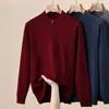 Suéter de Lana para Hombre Hengyuanxiang 2025 Otoño e Invierno Nuevo Suéter de Cuello Alto Medio con Cremallera Tops de Alta Gama para Hombre
