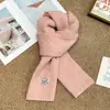 Novo Cachecol de Lã Tricotado de Cor Pura Outono/Inverno 2025 para Mulheres Estilo Coreano de Inverno Versátil Quente Proteção para o Pescoço Cachecol à Prova de Frio
