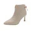 Botas Curtas de Tamanho Grande para Mulheres de Comércio Exterior 2026 Novos Sapatos de Salto Alto Femininos Moda Europeia e Americana Botas de Salto Fino Botas Femininas Bico Fino Botas Martin